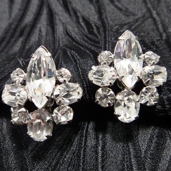 VTG Rhinestone Earrings - Picture 2 of 4